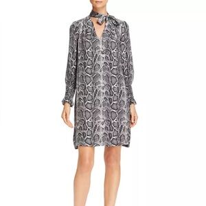Snakeskin Print Long Sleeve Dress